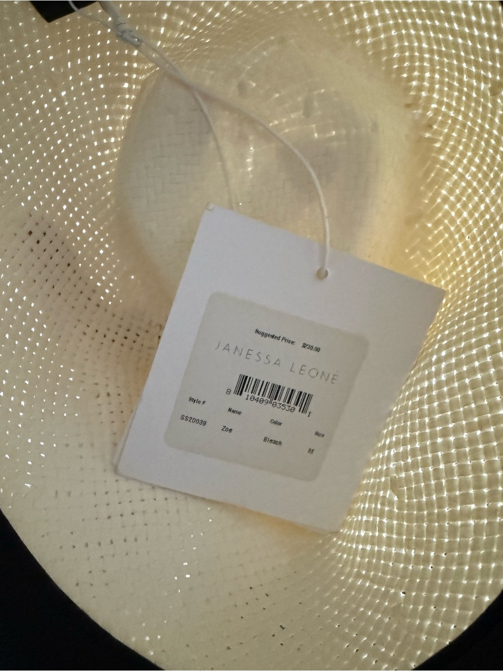 Janessa Leone Zoe Straw Wide-Brim Hat in Bleach - Picture 4 of 5